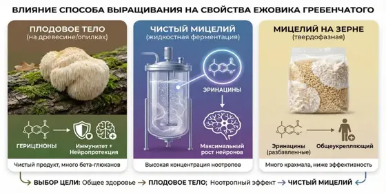 Способ выращивания ежовика гребенчатого