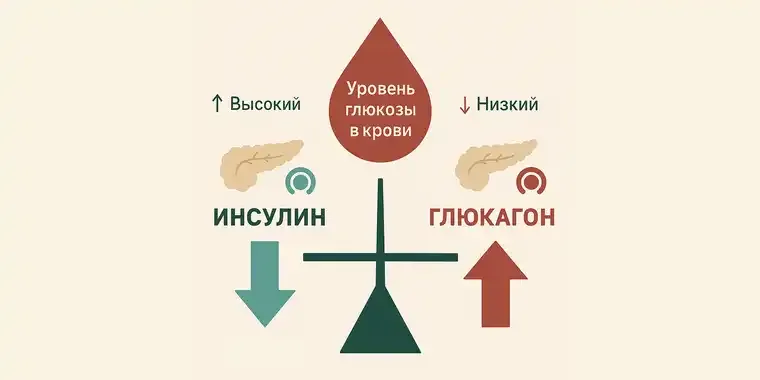 Из-за чего происходит снижение глюкозы в крови?