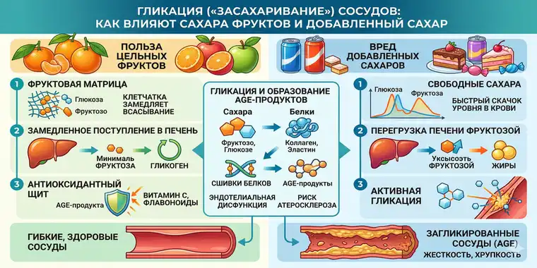 Процесс «засахаривания» стенок сосудов